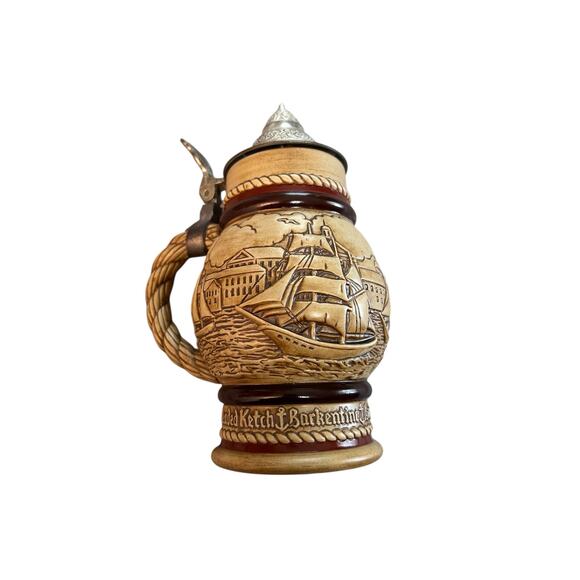 Avon Beer Stein 1977 Brazilian Handmade Mug For Nautical Theme Sailing Ships - Picture 5 of 6